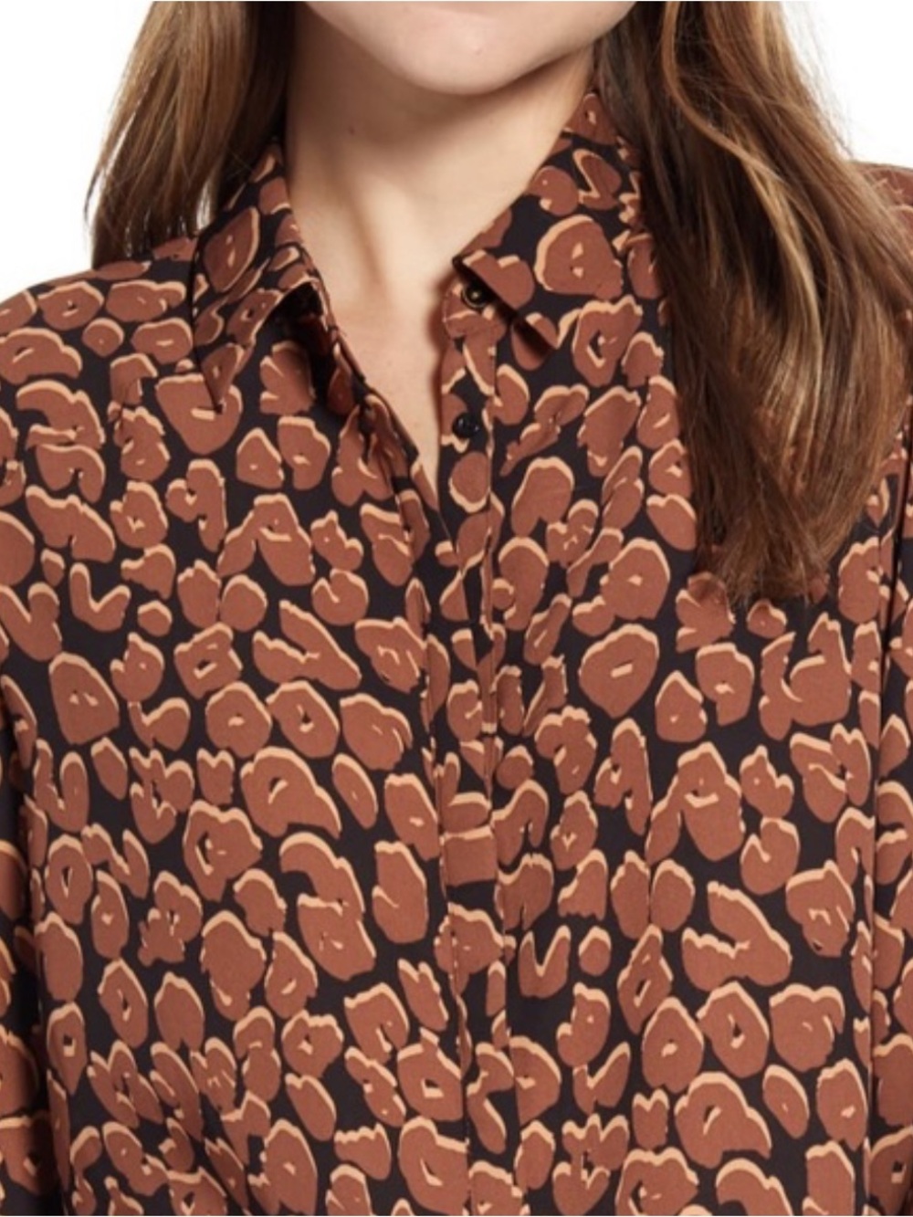 Scotch & Soda Maison Scotch Leopard Print Top - Brown & Black women’s XS blouse